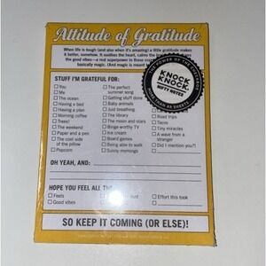 Knock Knock Attitude of Gratitude Nifty Notes Checklist Notepad Yellow 50 Sheets